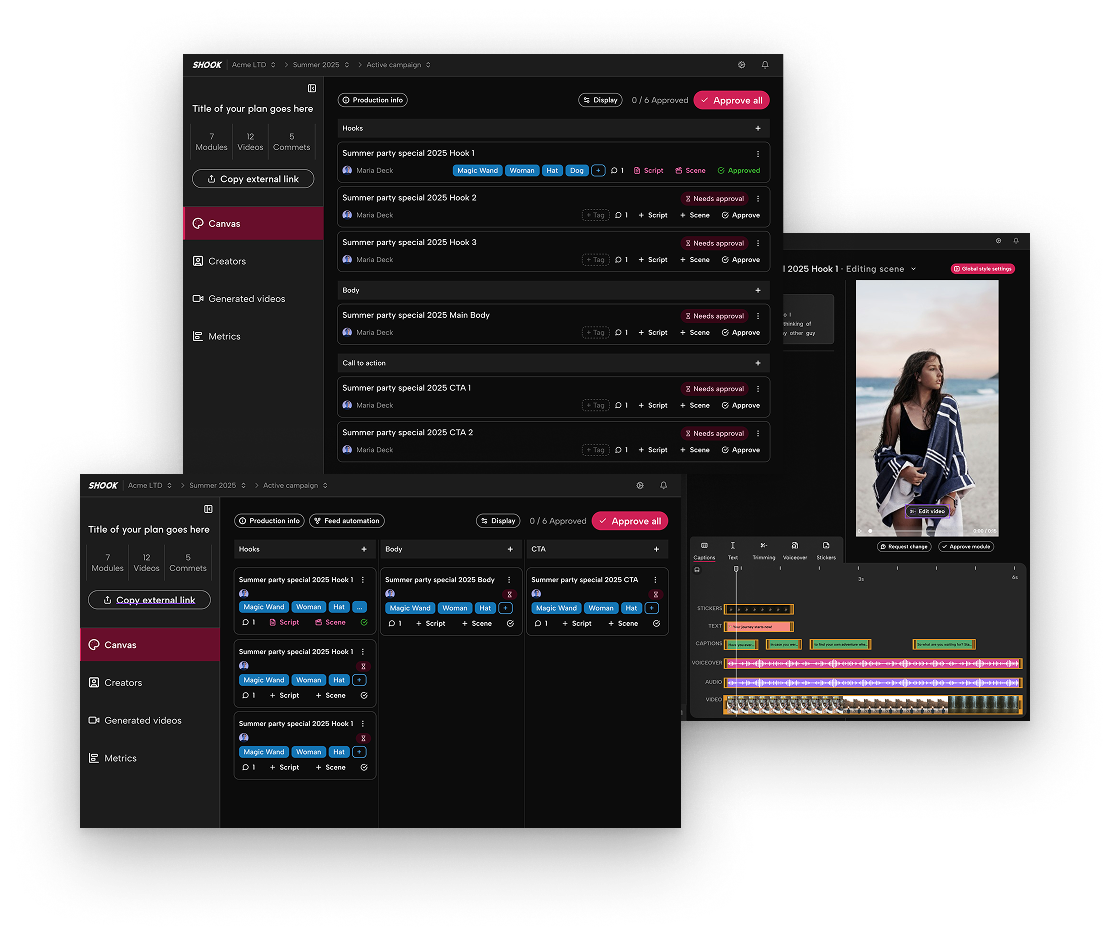 Prototype showing the different features planned for the app